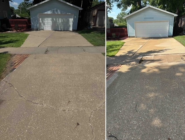 Professional Soft Wash Garage, deck & Front Porch-Pressure Washing Driveway in Boone, Iowa Thumbnail